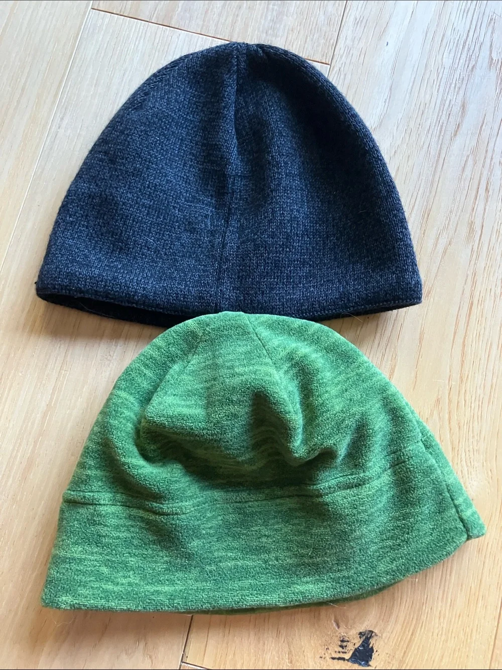 The North Face Beanies in Charcoal and Green